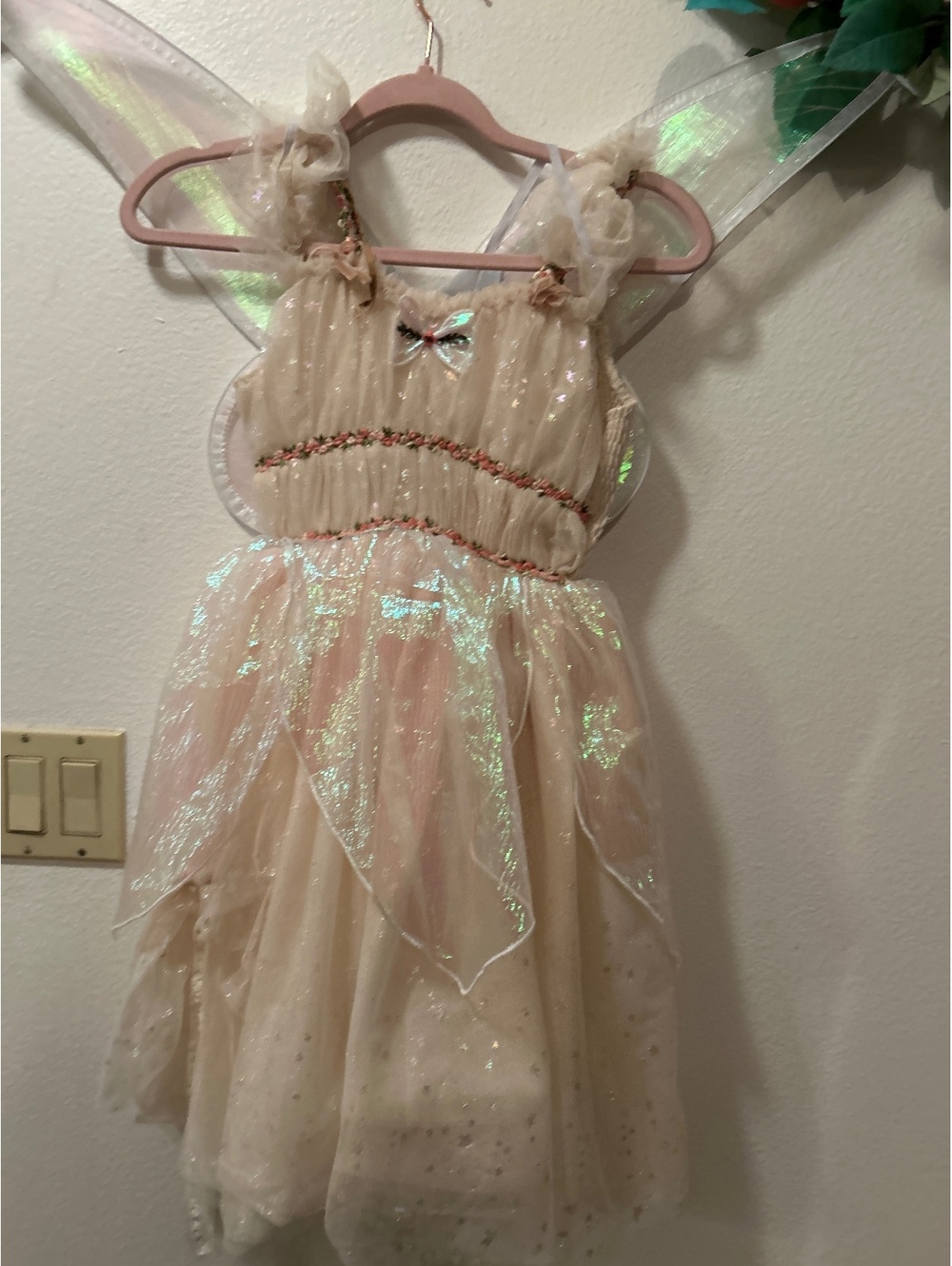 Joyfolie Girls Fairy Dress Costume with Wings Size 6-7